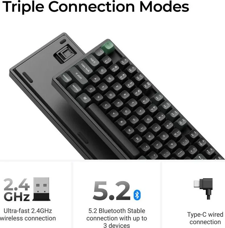 Keychron K2 Ultra (K2U-J1) ZMK Wireless 8K Mechanical Keyboard Red Switch (Hot-Swap) 75% Us Layout — εικόνα 8