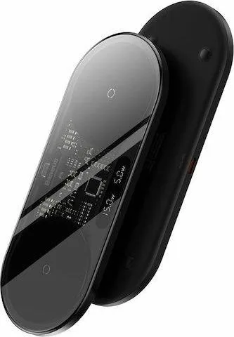 BASEUS Digital LED Display, ΑΣΥΡΜΑΤΟΣ φορτιστής, 2 ΣΕ 1, 20W, μαύρο — εικόνα 2