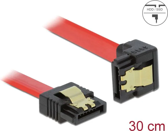 DELOCK καλώδιο SATA 83978, γωνιακό, 6Gb/s, 30cm, κόκκινο — εικόνα 2