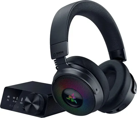 Razer KRAKEN V4 Pro - Wireless 7.1 RGB Gaming Headset - Sound Card - Haptic Feedback - PC/PS5/PS4