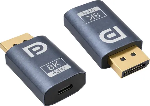 POWERTECH αντάπτορας DisplayPort σε USB-C CAB-UC102, 8K/60Hz, γκρι