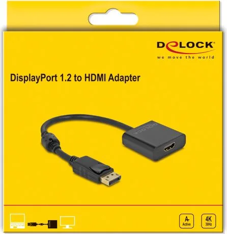 DELOCK αντάπτορας DisplayPort σε HDMI 63585, 4K/30Hz, active, μαύρος — εικόνα 2