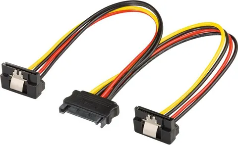 POWERTECH καλώδιο SATA 15pin male σε 2x 15pin female 90° CAB-W040