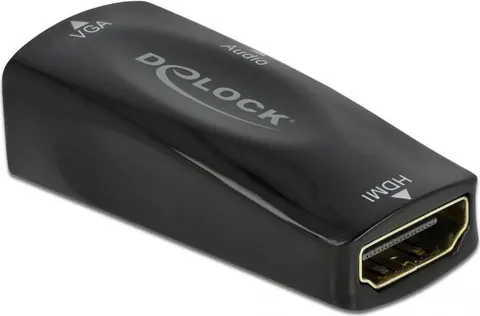 DELOCK αντάπτορας HDMI σε VGA 66560, με audio, 1080p/60Hz, μαύρος
