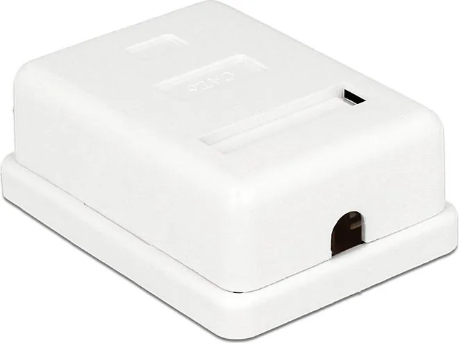 POWERTECH επιτοίχια πρίζα δικτύου CAB-N129, 1 θύρας, Cat.6 UTP, λευκή — εικόνα 2