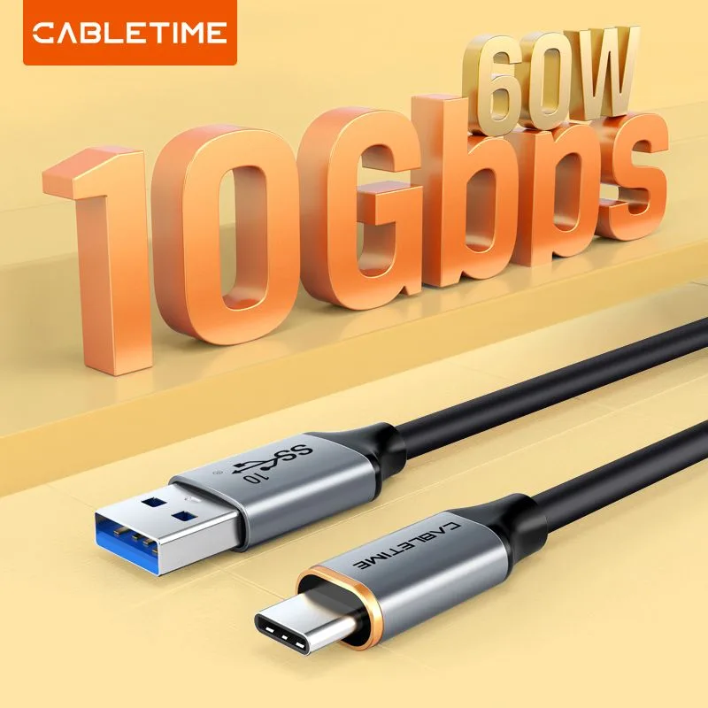 CABLETIME καλώδιο USB-C σε USB CT-AMCMG2, 60W, 10Gbps, 1.5m, μαύρο — εικόνα 2