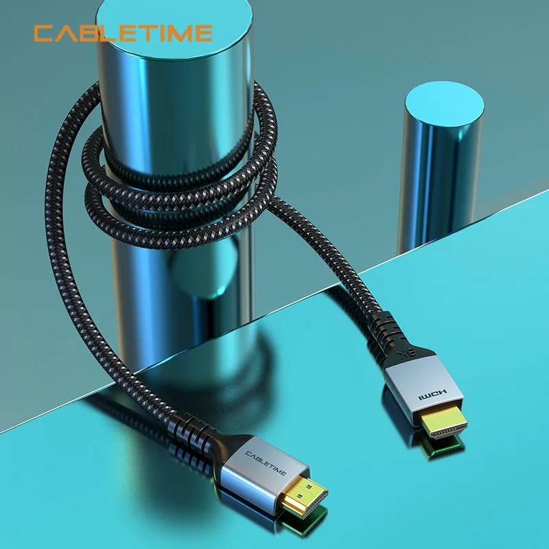 CABLETIME καλώδιο HDMI 2.1 CT-HM8K, 8K/60Hz, 48Gbps, 28AWG, 1m, μαύρο — εικόνα 2