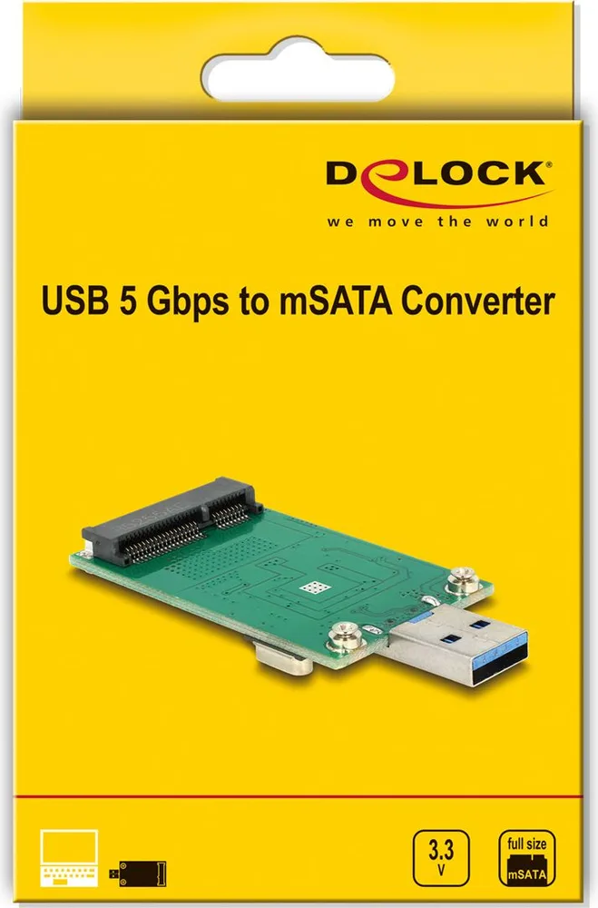 DELOCK αντάπτορας USB σε mSATA 62681, 5Gbps — εικόνα 4