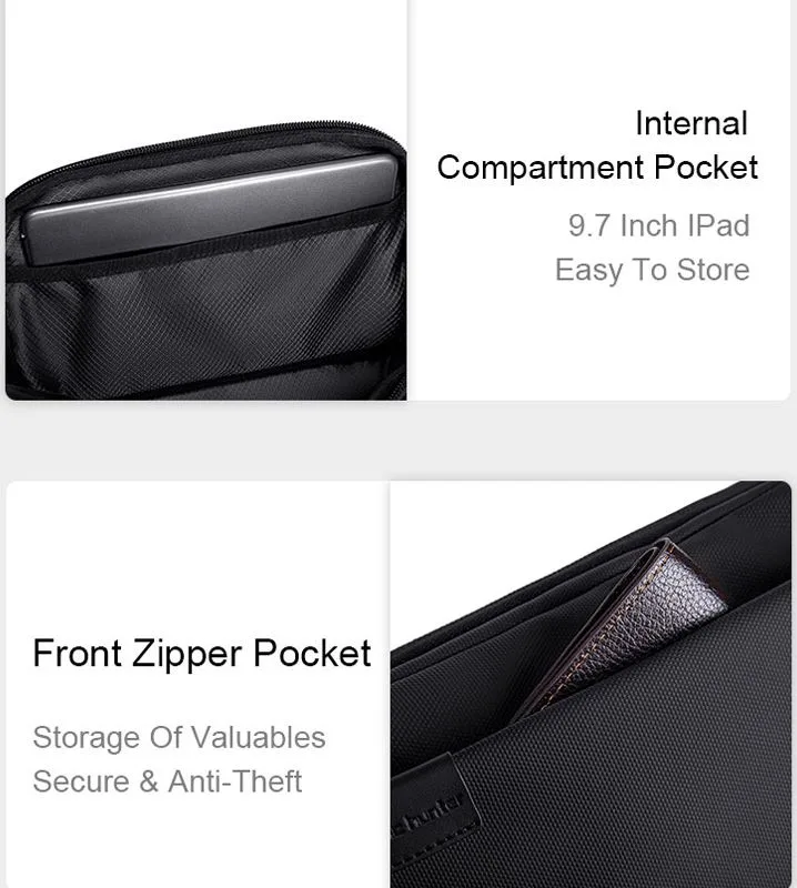 ARCTIC HUNTER τσάντα Crossbody Y00561 με θήκη tablet, 4L, μαύρη — εικόνα 5