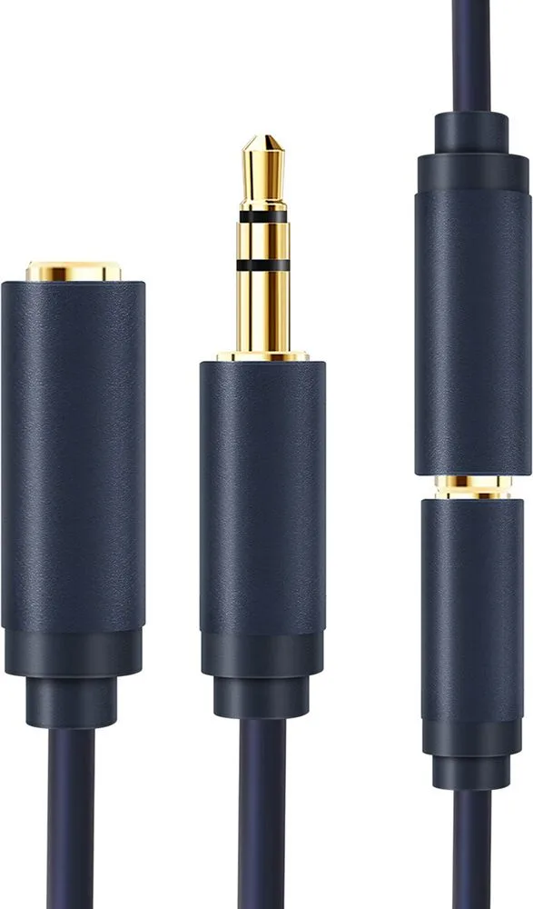 CABLETIME καλώδιο προέκτασης ήχου 3.5mm CT-AV302-H11G, gold plated, 15m, μπλε — εικόνα 2