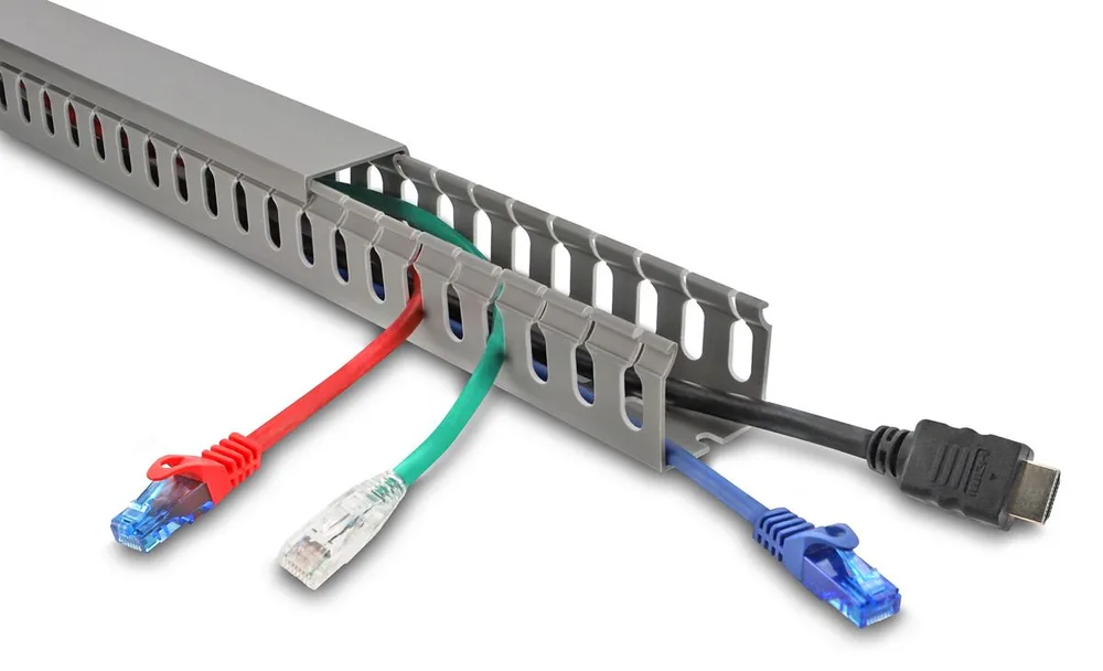 DELOCK cable management 22029, πλαστικό, 40x40mm, 1m, γκρι — εικόνα 2