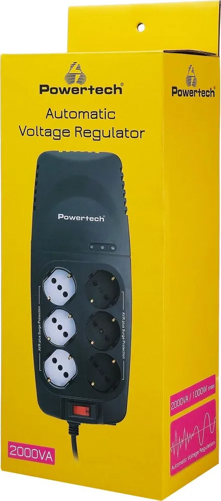 POWERTECH σταθεροποιητής ρεύματος PT-1496, 2000VA/1000W, 6x schuko — εικόνα 4