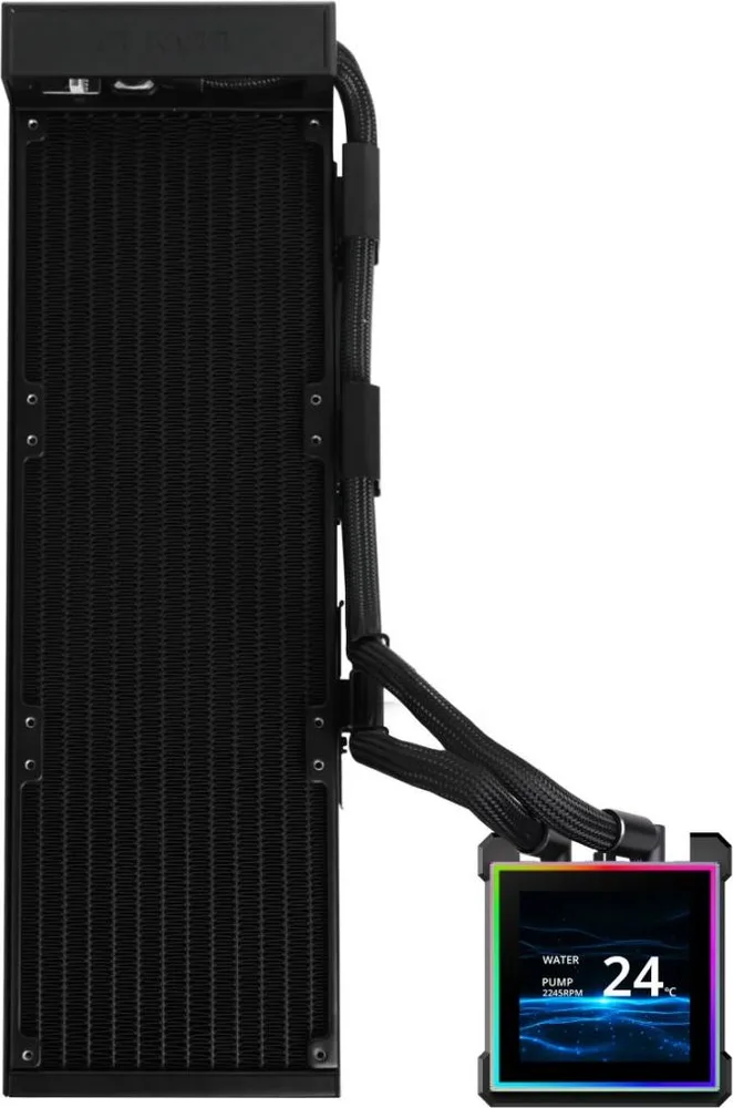 LIAN LI Hydroshift II LCD-S 360N Black - Fanless AIO CPU Cooler - 3.4" Screen - 1851/1700, AM5/AM4 — εικόνα 3