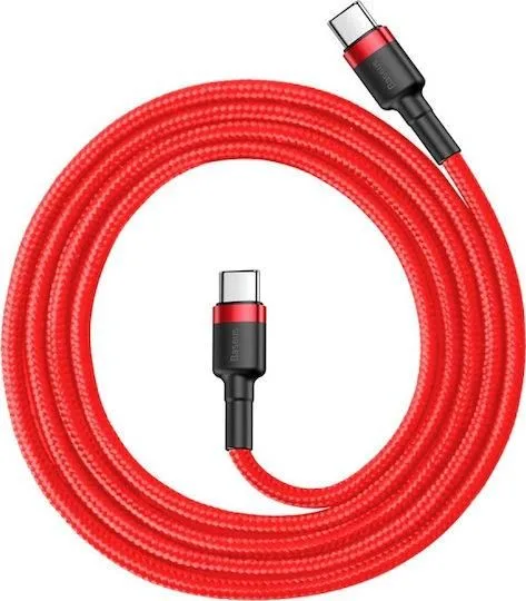 BASEUS Cafule, καλώδιο ΓΡΗΓΟΡΗΣ φόρτισης, Type-C ΣΕ Type-C, 3A, 1m, κόκκινο — εικόνα 3