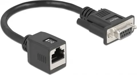 DELOCK αντάπτορας από serial DB9 RS-232 σε RJ45, μαύρος