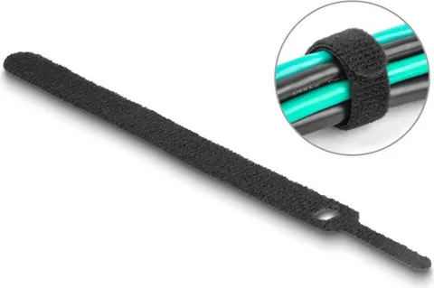 DELOCK δεματικά καλωδίων 19010, τύπου velcro, 12x150mm, μαύρα, 10τμχ