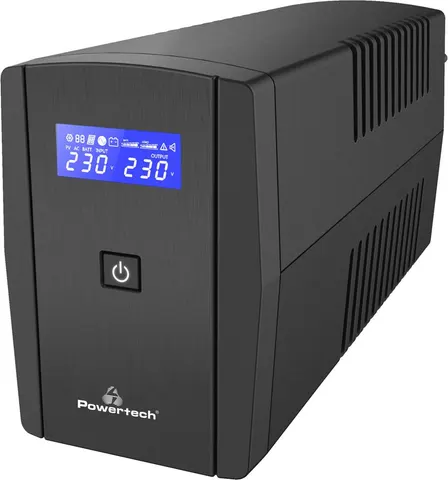 POWERTECH UPS Line Interactive PT-1295 με οθόνη, 850VA, 510W, 2x Schuko
