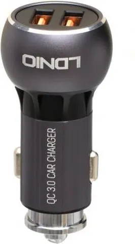 LDNIO C503Q φορτιστής ΑΥΤΟΚΙΝΗΤΟΥ QC3.0, 2 Ports + 1M Lightning Cable