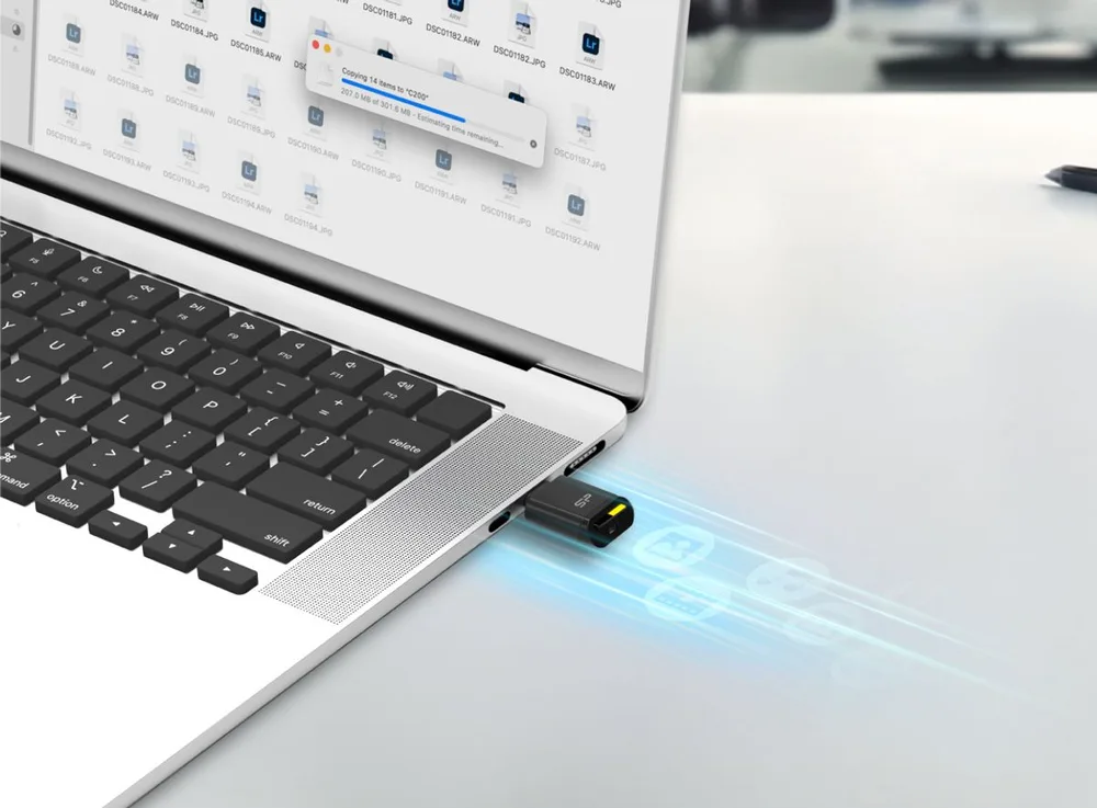 SILICON POWER card reader C200 για micro SD, USB-C, USB 3.2, 180/165MBps, μαύρο — εικόνα 3