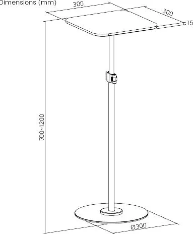 BRATECK βάση projector δαπέδου PRB-23P, έως 6kg — εικόνα 3