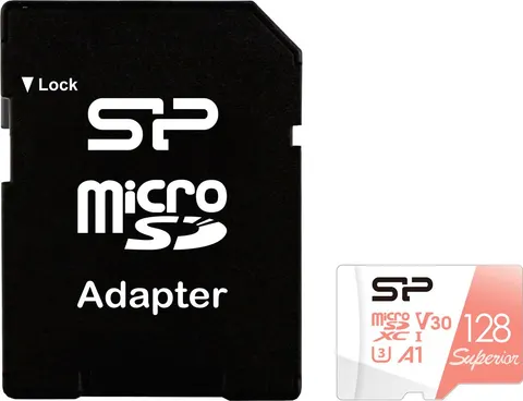 SILICON POWER κάρτα μνήμης microSDXC Superior, 128GB, C10 UHS-I U3 A1 V30