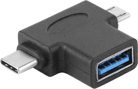 POWERTECH αντάπτορας USB σε USB-C & Micro USB CAB-U117, 5Gbps, μαύρος