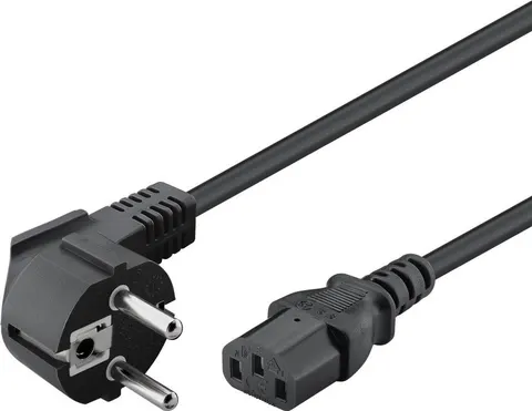 POWERTECH καλώδιο τροφοδοσίας PC CAB-P016, 3x 0.50mm², copper, 1.5m, μαύρο