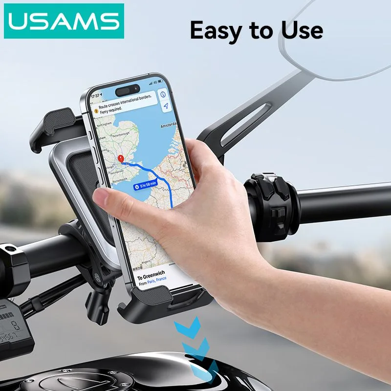USAMS βάση ποδηλάτου για smartphone ZJ082, μαύρη — εικόνα 3