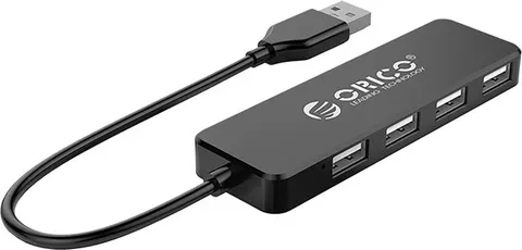ORICO USB hub FL01, 4x θυρών, USB 2.0, 480Mbps, USB σύνδεση, μαύρο