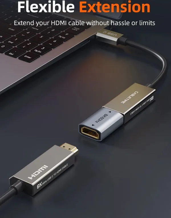 CABLETIME αντάπτορας HDMI CT-HEF8K-AG, 8K/60Hz, 4K/120Hz, 48 Gbps, γκρι — εικόνα 2
