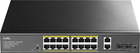 Cudy GS1018PS2 16-PORT Gigabit Poe+ Switch +2 Uplink Gigabit Port + 2 Gigabit SFP Ports,200W
