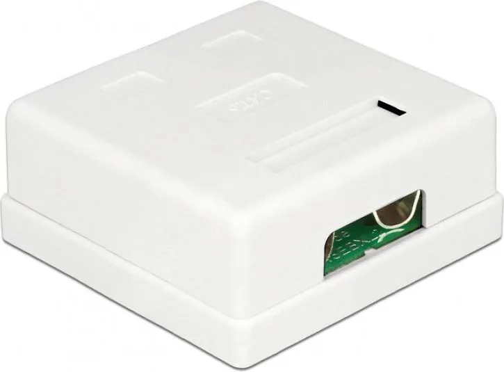 POWERTECH επιτοίχια πρίζα δικτύου CAB-N130, 2 θυρών, Cat.6 UTP, λευκή — εικόνα 2