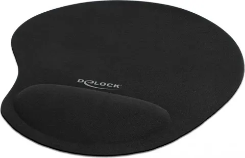DELOCK mousepad 12040 με gel στήριγμα καρπού, 230 x 202mm, μαύρο