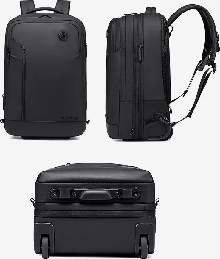ARCTIC HUNTER τσάντα ταξιδίου LG00861 με θήκη laptop 15.6", τροχήλατη, 42L/54L, μαύρη — εικόνα 3