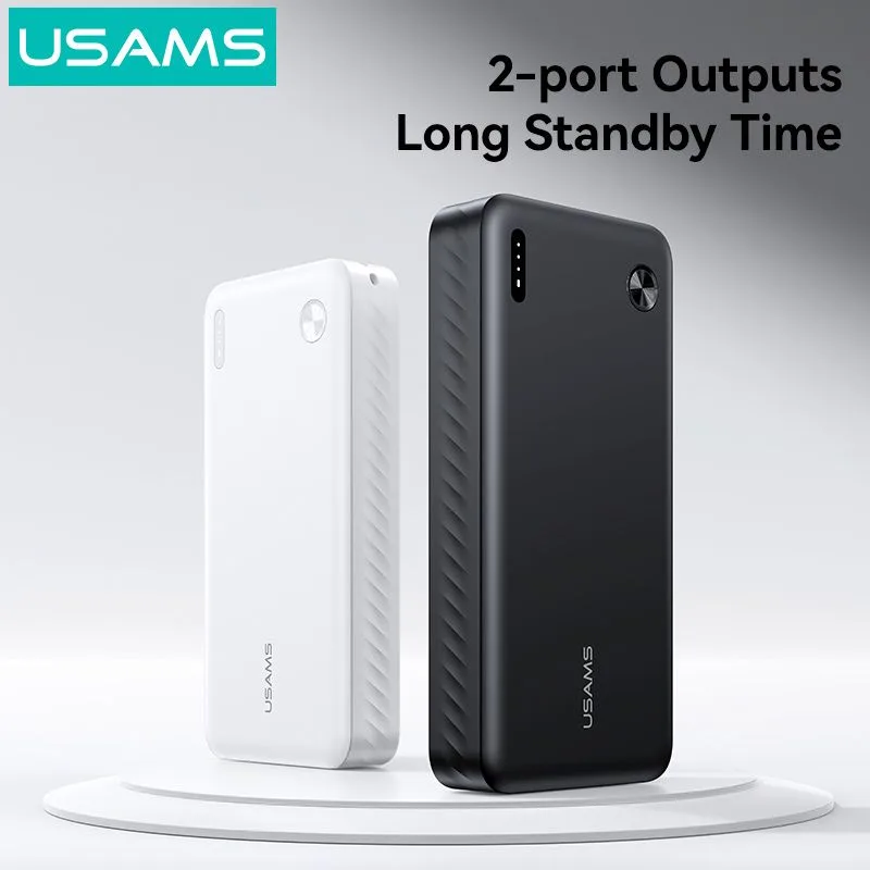USAMS power bank CD254, 2x θύρες εξόδου, 20000mAh, 10W, μαύρο — εικόνα 2