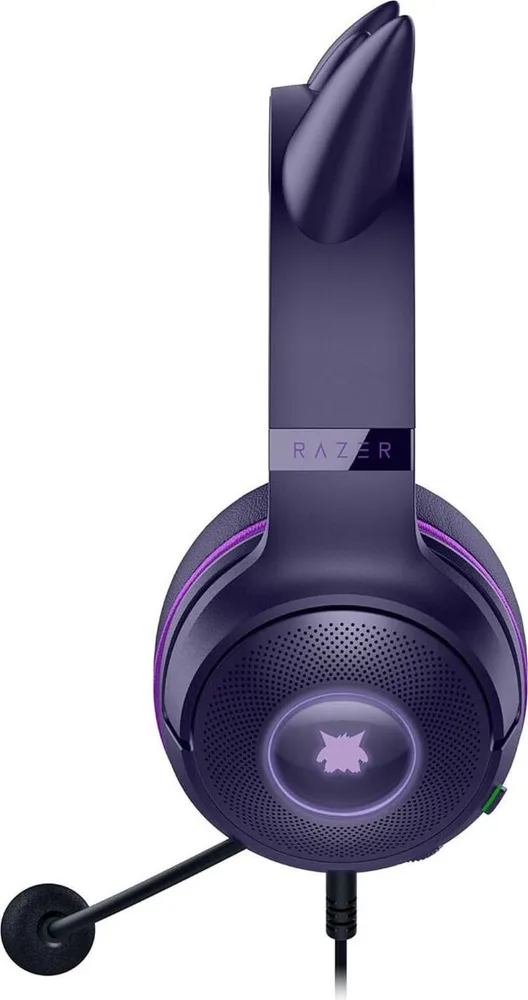 Razer Kraken Kitty V2 Gengar Pokemon Ed. – RGB – USB 7.1 Gaming Headset – Purple Ears –PC/PS5/SWITCH — εικόνα 3