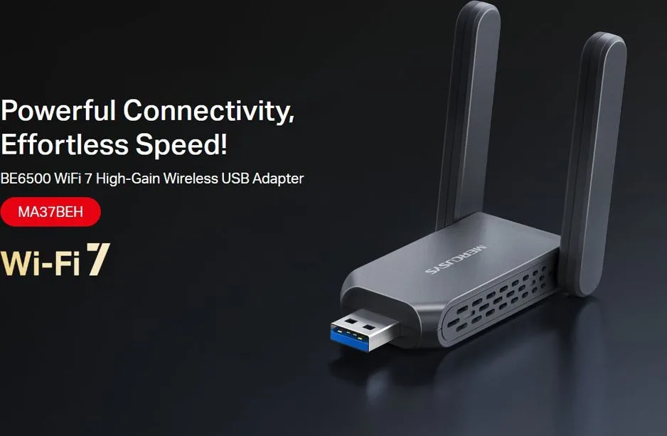MERCUSYS ασύρματος USB αντάπτορας δικτύου MA37BEH, BE6500, Tri-Band, V1.0 — εικόνα 2