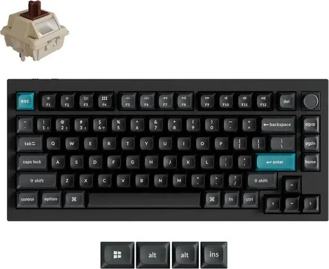 Keychron Q1 Ultra (Q1U-M3) ZMK RGB 8K Wireless Custom Mechanical Keyboard-Brown Switch 75% US