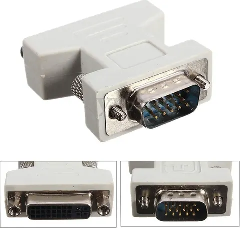 POWERTECH αντάπτορας VGA σε DVI 24+5 CAB-G018, συμβατός με 24+1, λευκός