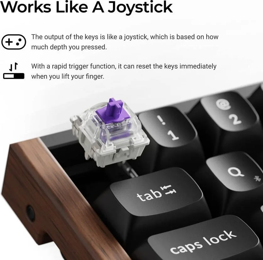Keychron K6 HE (K6H-J1) Shine-Through Wireless Magnetic Hall Effect RGB Keyboard 65% US Layout — εικόνα 3