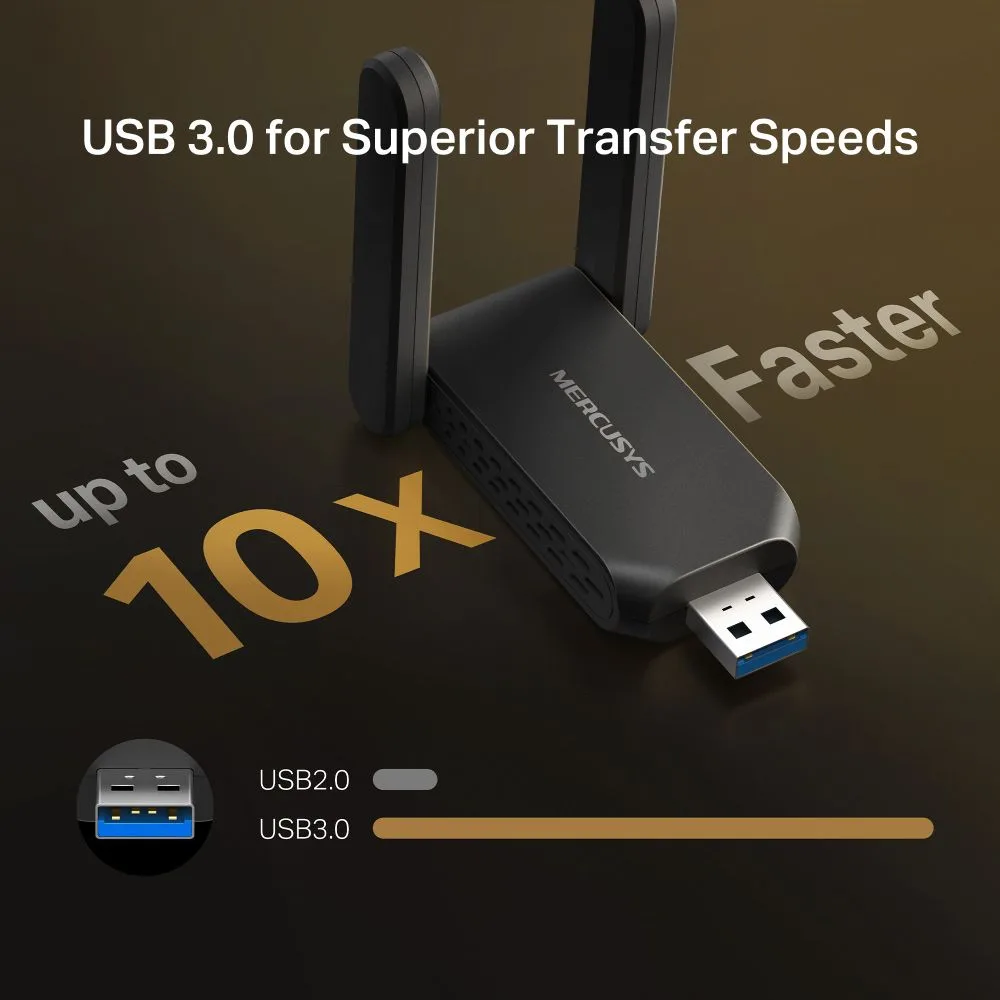 MERCUSYS ασύρματος USB αντάπτορας δικτύου MA72XH, AX1800, Dual Band, V.1.0 — εικόνα 6