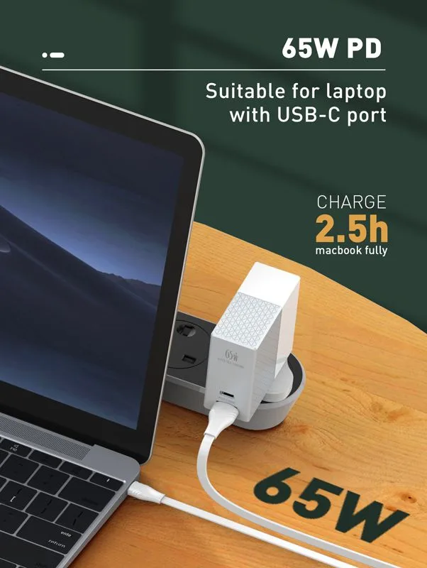 LDNIO καλώδιο USB-C σε USB-C LC131C, 65W PD, 1m, λευκό — εικόνα 2