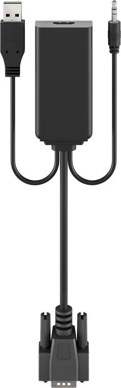 GOOBAY αντάπτορας VGA σε HDMI 61259, 3.5mm Jack, 1080p/60Hz, μαύρος — εικόνα 3