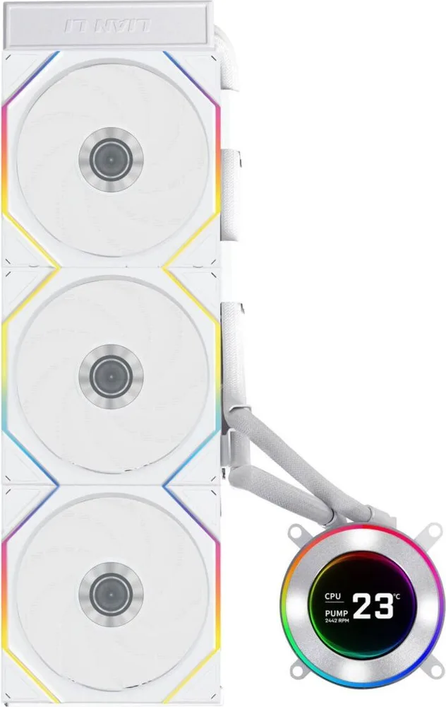 LIAN LI HydroShift II LCD-C 360 RGB CL fan White - AIO CPU Liquid Cooler with CL ARGB Fans — εικόνα 2