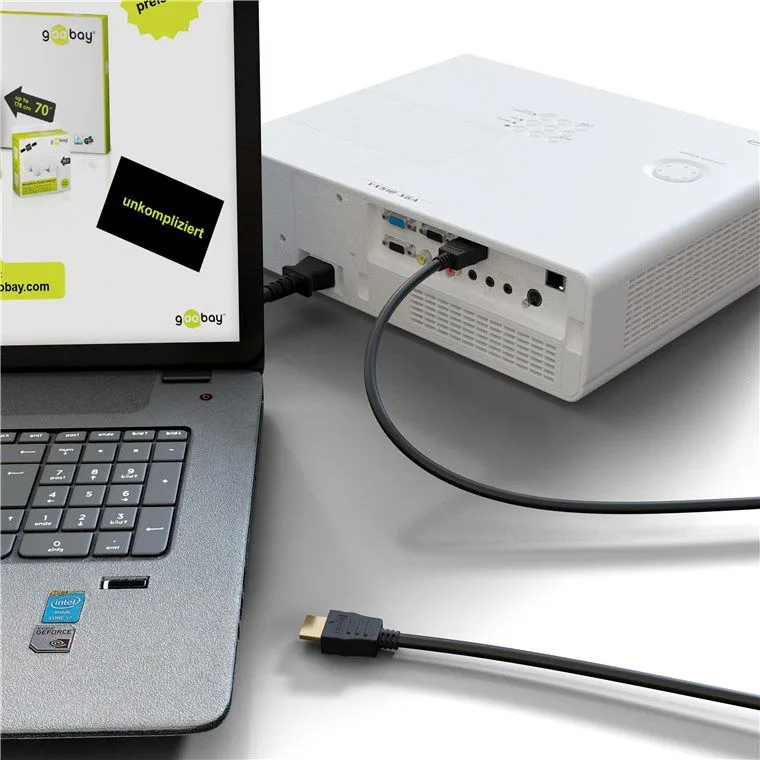 GOOBAY καλώδιο HDMI 60625 με Ethernet, 4K/60Hz, 10.2 Gbps, 7.5m, μαύρο — εικόνα 2