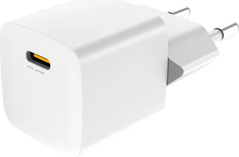POWERTECH φορτιστής τοίχου PT-1223, USB-C, 20W, λευκός — εικόνα 2