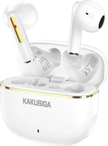 KAKUSIGA earphones με θήκη φόρτισης KSC-1482, True Wireless, 15mm, 35/300mAh, λευκά