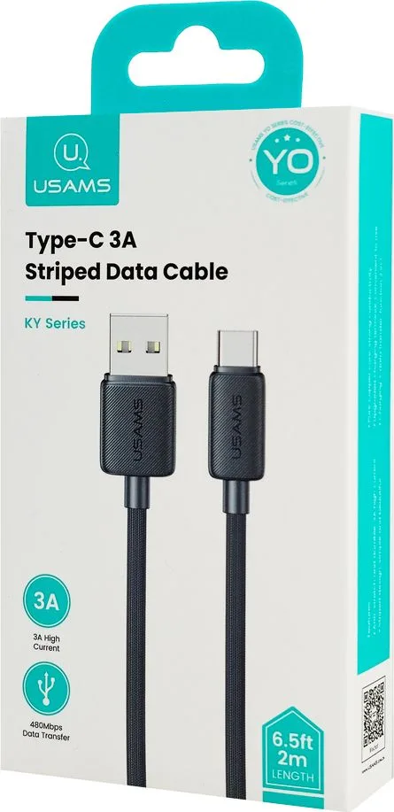 USAMS καλώδιο USB-C σε USB US-SJ693, 3A, 480Mbps, 2m, μαύρο — εικόνα 6