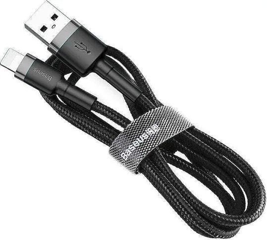 BASEUS Cafule, καλώδιο φόρτισης, USB ΣΕ IP, 0.5m, 2.4A, Γκρι+μαυρο — εικόνα 3