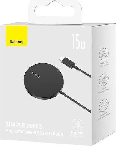 BASEUS Simple MINI3 ΑΣΥΡΜΑΤΟΣ φορτιστής, 15W, ΜΑΥΡΟΣ — εικόνα 3